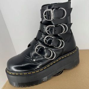 Dr. Martens Womens Boots Jadon Max Hardware Buckles Side Zip used size 7